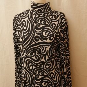 disco turtle neck Black and white
